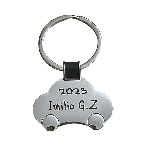 regalo grabado - Llavero Coche Personalizado | Metal Cromado | Grabado...