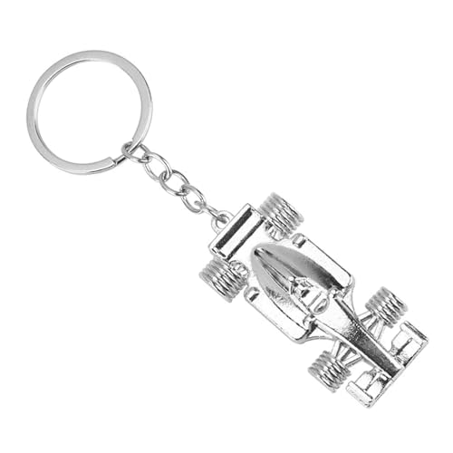 Llaveros Plateados de Coche de Carreras,Llavero de Metal Creativo Modelo de...
