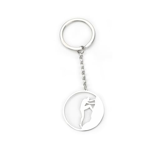 Elegante llavero de acero inoxidable para amantes de los deportes y escaladores,...