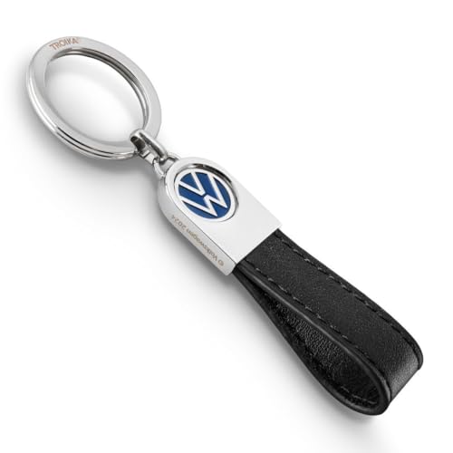 Troika Llavero VW Logo, lazo de piel - VW PIEL - piel - Negro, azul, plateado...