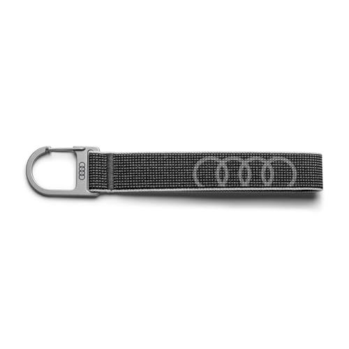 Audi 3182400300 - Llavero con mosquetón, color gris, gris, 15 cm, Europeo