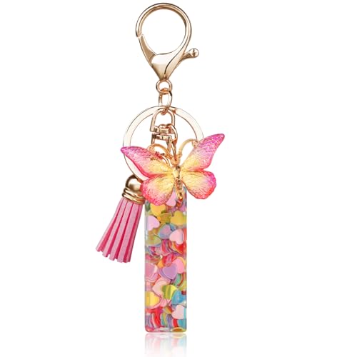 OSDUE Llavero de Letras, Llavero de Mariposa, Lindo Llavero con Colgante de...