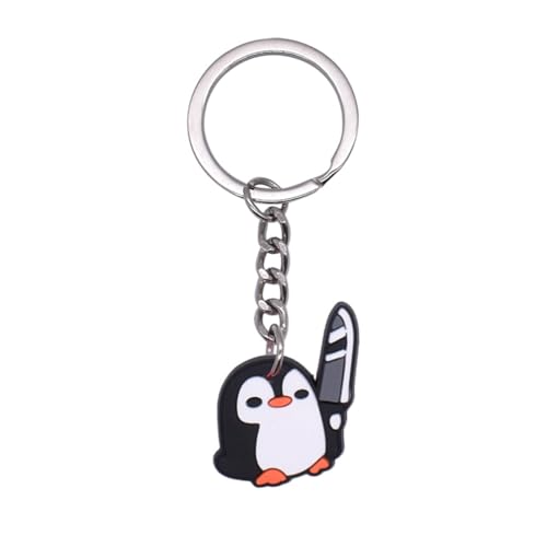 INSTITIZER Llavero de pingüino con cuchillo, accesorios de llavero de PVC de...