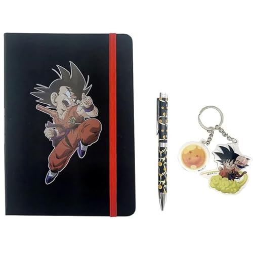 Dragon Ball-Set Regalo Diario, Llavero y bolígrafo, Caja de Regalo, Set de...