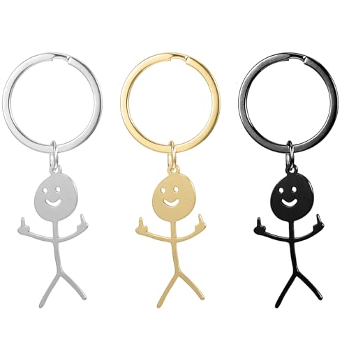 Nogeqi Llaveros de Dedo Medio para Novio y Amigo, Regalo Divertido y Gracioso -...