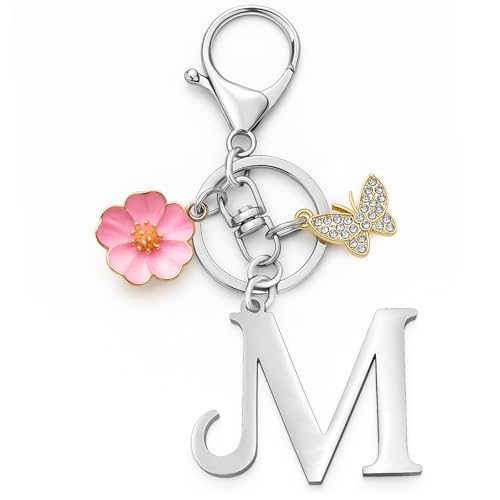 YISCOKO Llavero con letra inicial del alfabeto, llaveros para mujer,...
