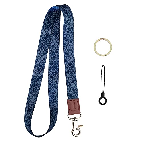 IBOO Cinta para el cuello para llaveros con gancho de metal dorado, cuero...