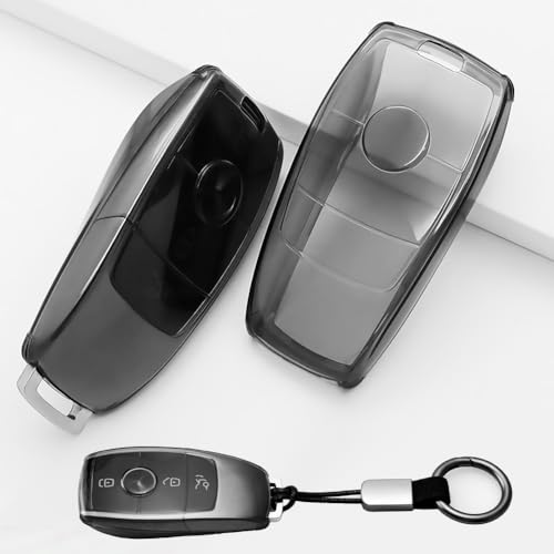 XMSCN Funda de TPU con cordón para Llavero Compatible con Mercedes-Benz A, B,...