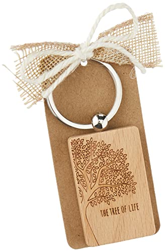 Mopec MWA10 Llavero madera adornado The tree of life, 9 x 4.5 cm