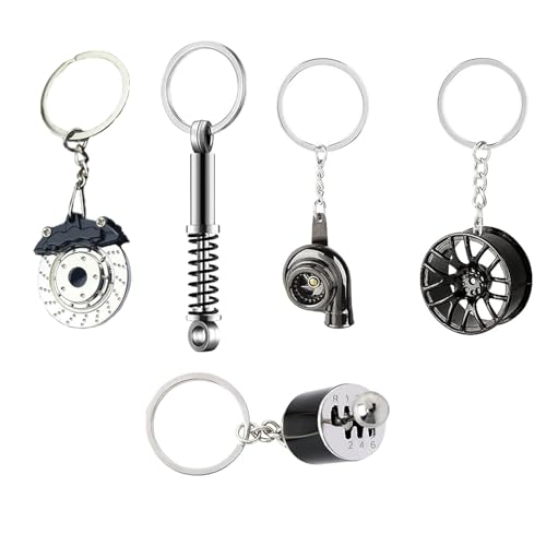 LightBeacon 5 Piezas Llavero de Piezas de Coche, Llavero de Metal para Coche,...