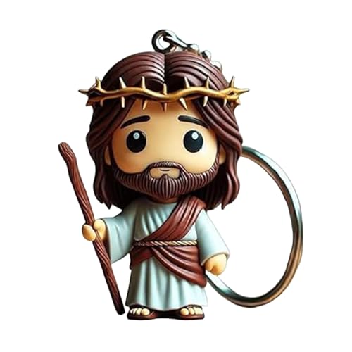Generisch Llavero de bolso de muñeca, figura de Jesús, llavero, colgante de...
