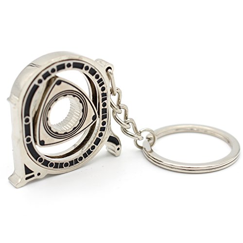 VmG-Store Rotor - Llavero con motor de pistón circular móvil (plata cromada)