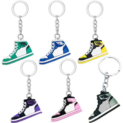 AKJAXQU 6 Piezas Llaveros, Llaveros de Zapatillas Baloncesto, Llavero Zapatilla...