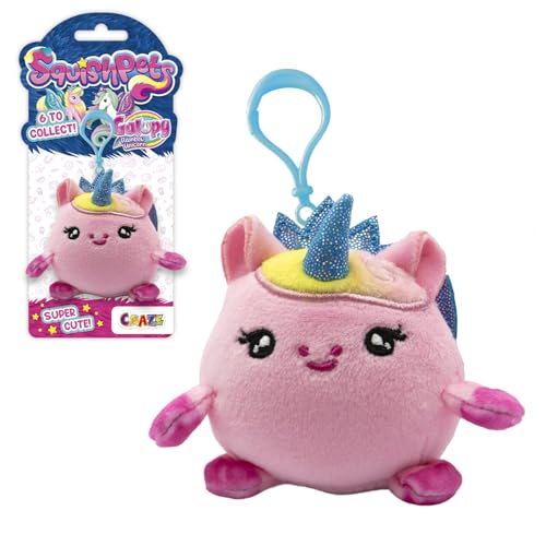 Squishpets - Llavero Galupy Rainbow Unicorn Daisy 6 cm | Peluche Suave Unicornio...