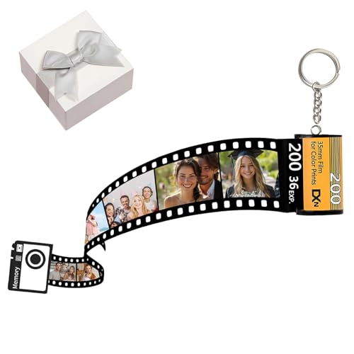 Uniqora Llavero Carrete con 10 Fotos Personalizado, Memoriales Rollo Película...
