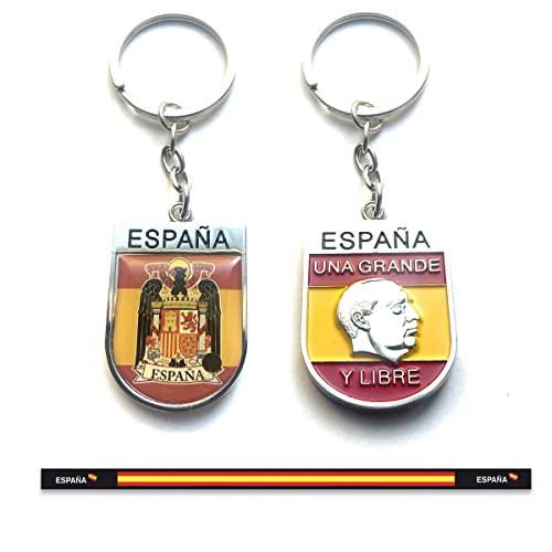 ADCSHOP - Llavero a dos caras de Bandera de España con Águila de San Juan...