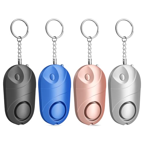 Alarma Personal 4 Paquetes Qoosea Safesound de Seguridad Personal 140dB con luz...
