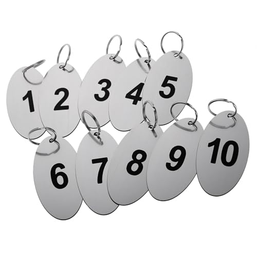 Aspire 20 PCS Ovalado Etiquetas con Llavero, Llaveros Numerados con Anilla,...