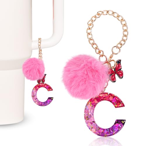 MWOOT Charm Letra Mujeres Compatible con Stanley Tumbler, llavero Letra Inicial...