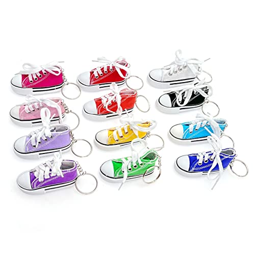 JZK 12x Llaveros zapatillas mini zapatos lona llaveros para favores fiesta...