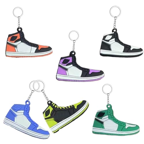 EAVUYIS 6 Piezas Llaveros, Llaveros de Zapatillas Baloncesto, Llavero Zapatilla...