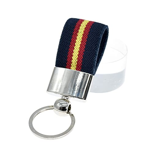 BDM Llavero de tela azul con bandera de España para hombre y mujer