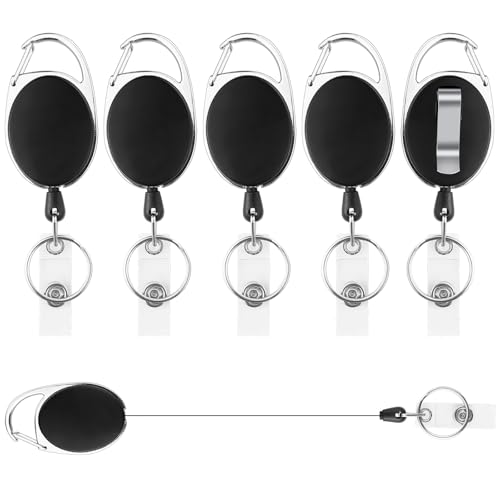 Gentpovth Llavero Retractil,6 Piezas Llavero Extensible Retractil, Carrete con...