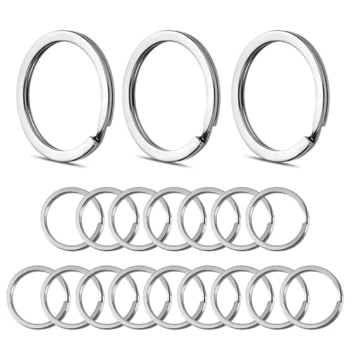 WUGAUWOR 50 Anillas Llaveros de Acero Inoxidable de 30 mm, Argollas para...