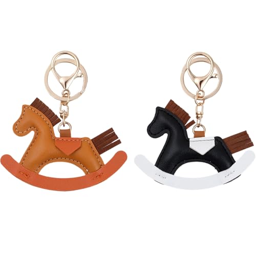 Molyorch 2 piezas Mujeres Charms Cuero Bolso Colgante, KeyChain Cartoon Pony,...
