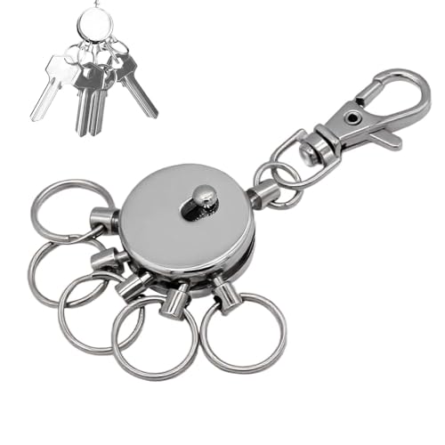 Llavero KYR01-A138 Con Mosquetón Y 6 Anillas Desmontables - Diseño Elegante Y...