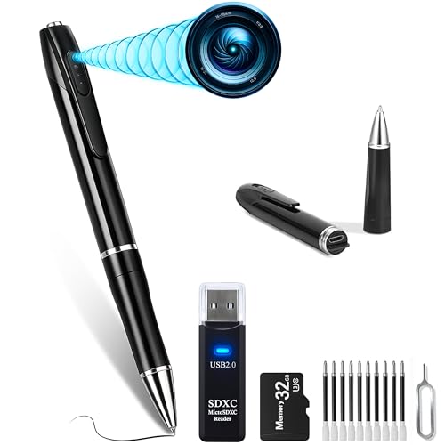 Mini Camara Espia Oculta Camuflada Bolígrafo, Camara de Vigilancia sin Cables...