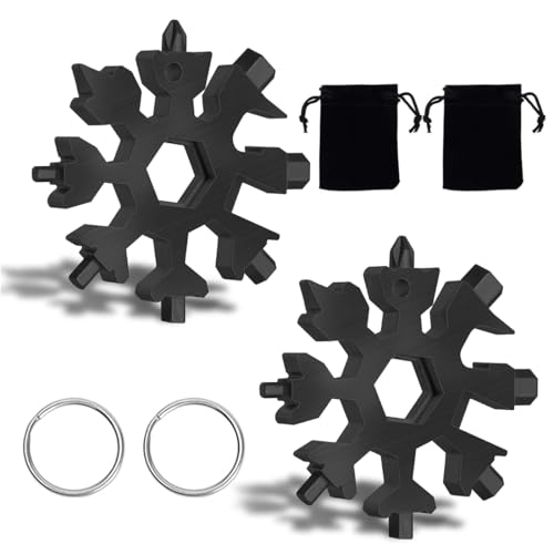 AEIOPRS 2 Pcs Herramienta Multiusos de Acero Inoxidable 18 en 1 Portátil Regalo...