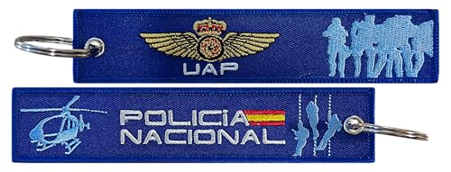 Tacro Llavero Bordado de la Policía Nacional y UAP, Diseño Azul con...