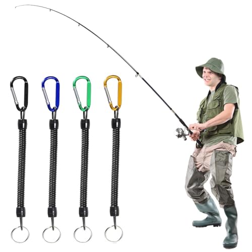 KOQAIIZ 4 Pcs Llaveros en Espiral Elastico Extensible Llavero Anti Perdido...