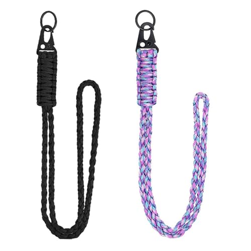 SYEYCW 2 Piezas Cordón Paracord, 55cm Cordon Llaves Cuello Cuerda, Cordón para...