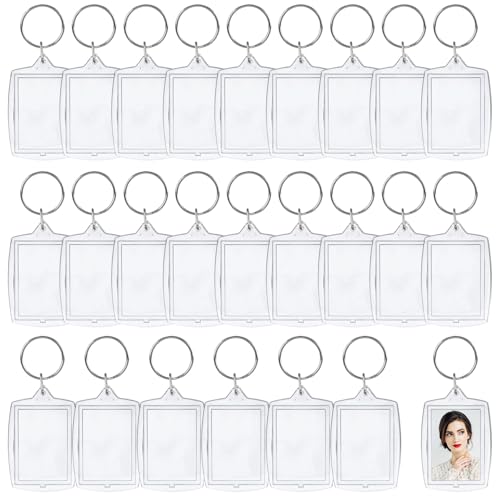Luabue 25 Piezas Llaveros Acrilicos Transparentes, Llaveros Plástico para...