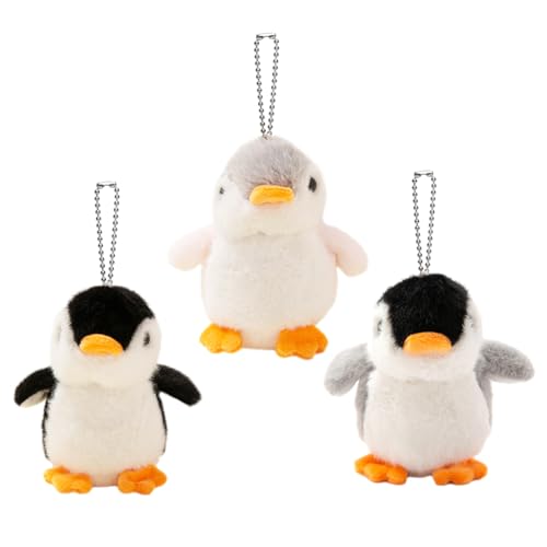 SiSfeL 3Pcs Mini Llaveros de Pingüino, Peluche Pingüino Llavero, Llavero de...