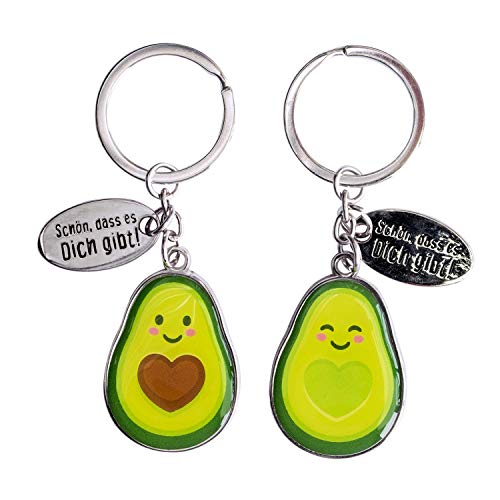 Die Geschenkewelt 46179 Paar-Schlüsselanhänger Avocado, 2-Teilig Colgante,...