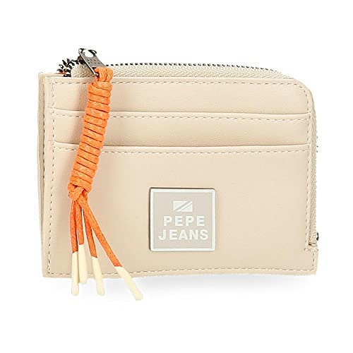 Pepe Jeans Bea Tarjetero Beige 11,5x8x1,5 cms Piel sintética