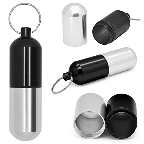 Minipastillero hermético pequeño de aluminio con argolla para colgar en...