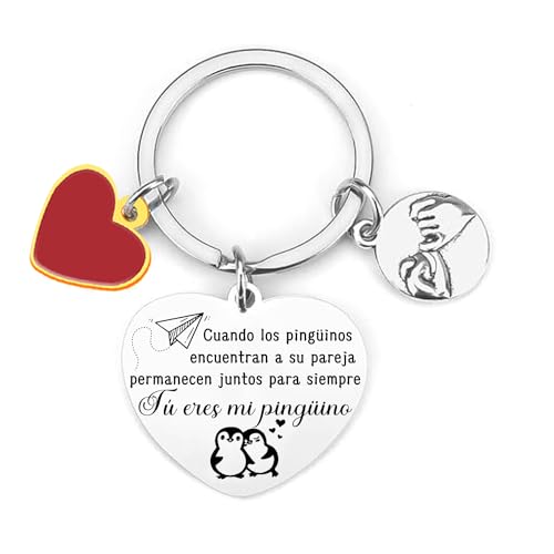 JRZDFXS Pinguino Regalos para Parejas Llavero Regalo Aniversario Pareja Regalo...