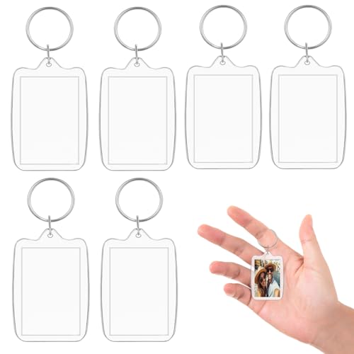 ZELHYEUU Llavero con Foto de Acrílico, Inserción de Imágenes, Transparente,...