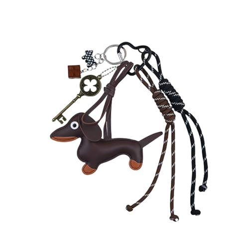 Kinretixia Llavero de perro salchicha en piel artificial, bonito bolso Y2K para...