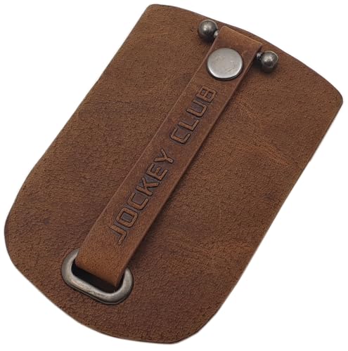 myledershop Cuero Estuches de llave 1 compartimento con un llavero retráctil en...