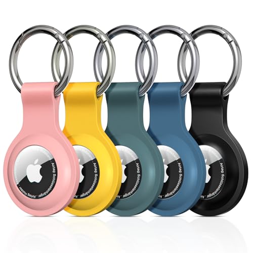 [5 Piezas] Llavero Airtag, Silicona Funda Airtag para Llavero, Anti-Perdida...