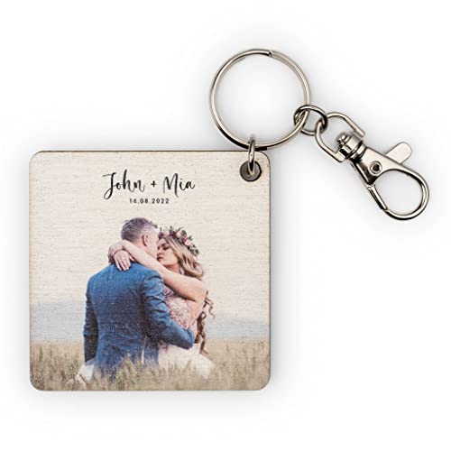 Wanapix | Llavero Cuadrado Personalizado Madera | Llavero Personalizable con...