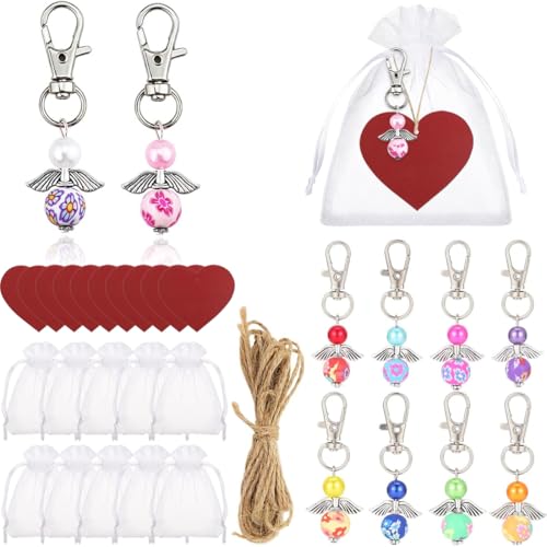 JEYORZY 30 Pcs Llavero ángel de la Guarda, 10 Juegos Llaveros de Ángel con...