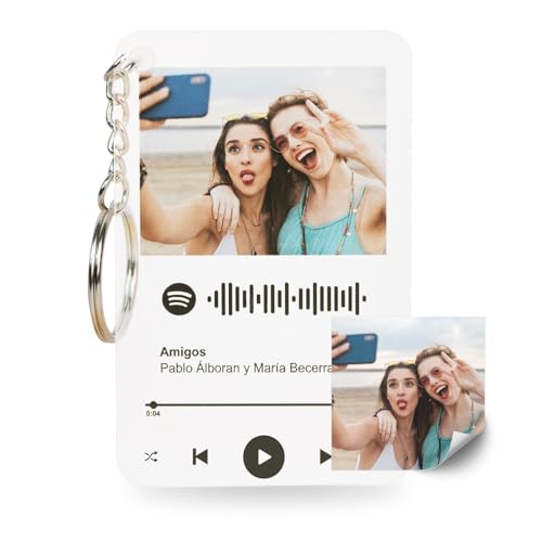 Llavero Personalizado Placa Spotify Personalizada con Foto y Canción Favorita....