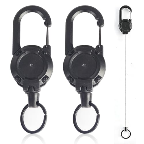 SGERUFZ 2 PCS Llavero Extensible Retráctil Durable, Porta Llaves de Bolsillo,...