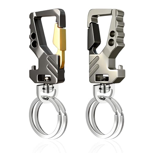Flintronic 2pcs Llavero Resistente para Coche, Metales Llavero, 2 Anillas y...
